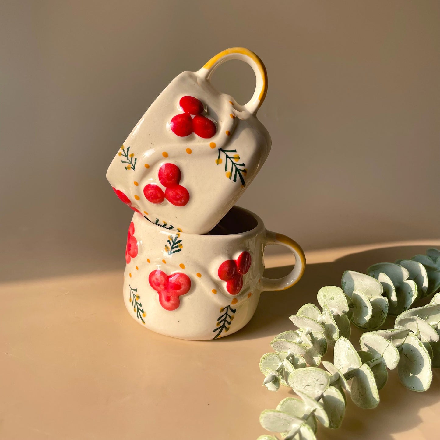 Cherry Merry Coffee Mug (Set Of 2)