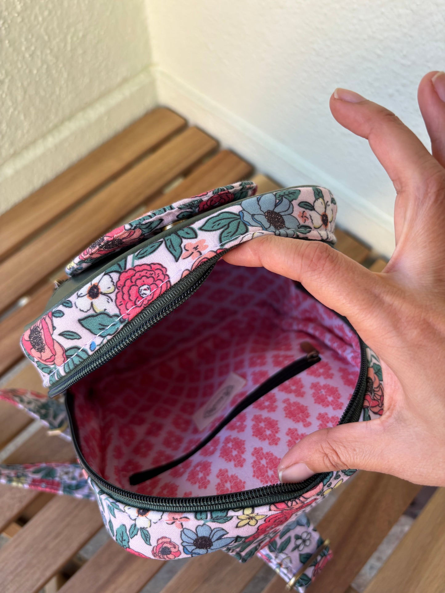 Floral Charm Chest & Back Handcrafted Backpack