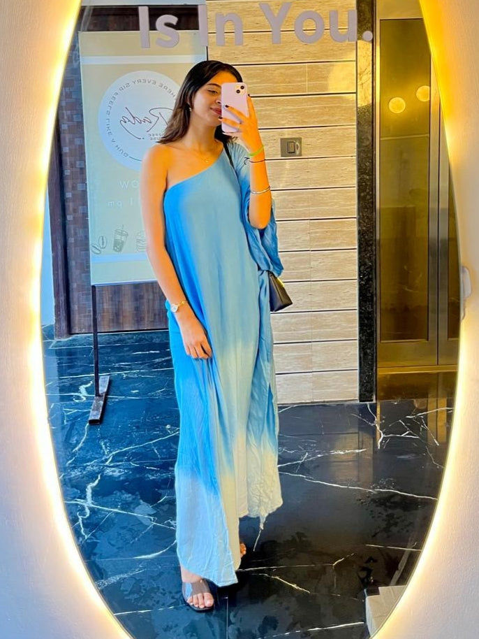 One Shoulder Kaftan Dress