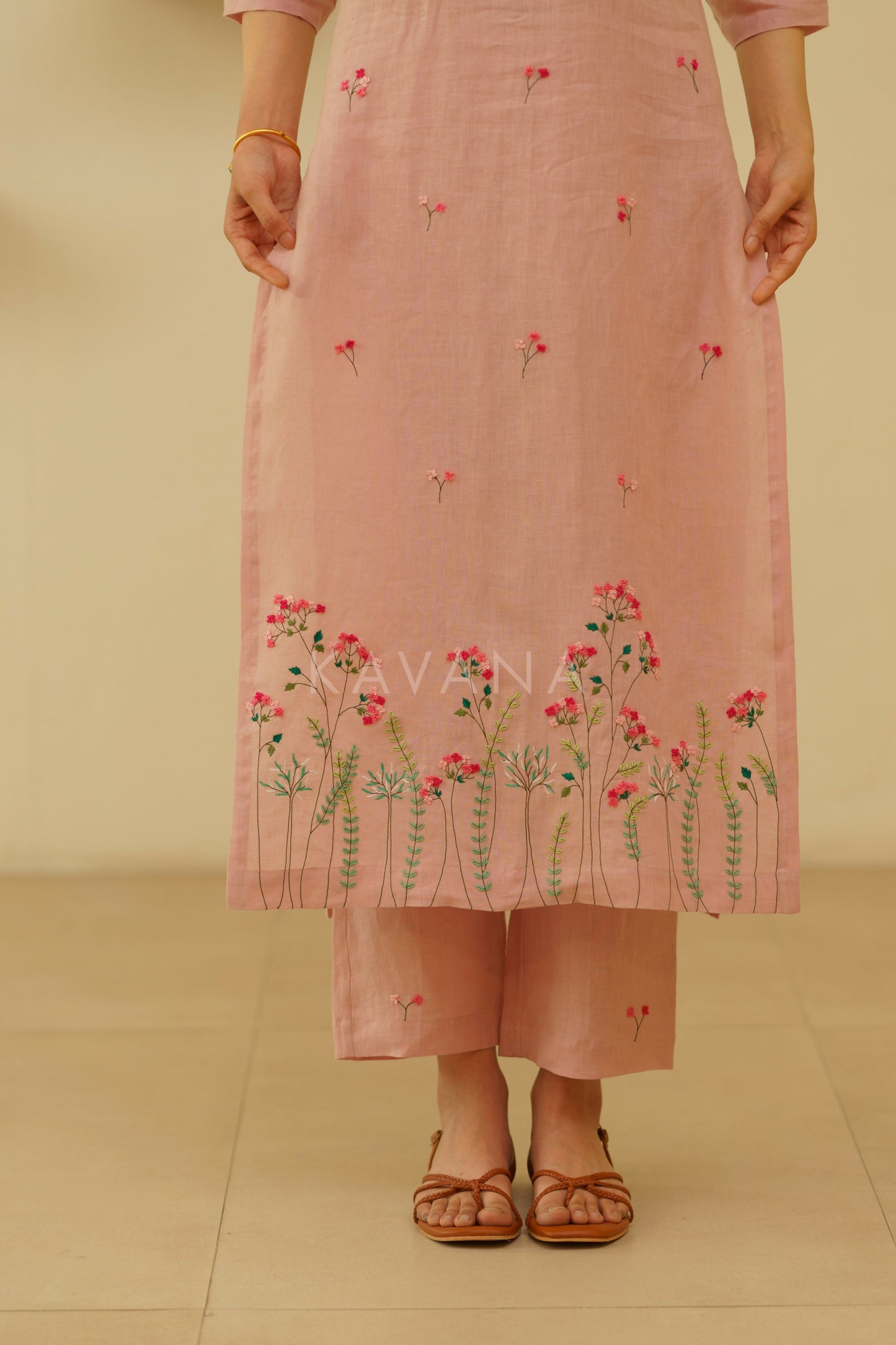 Libas Pink Embroidered Kurta Set