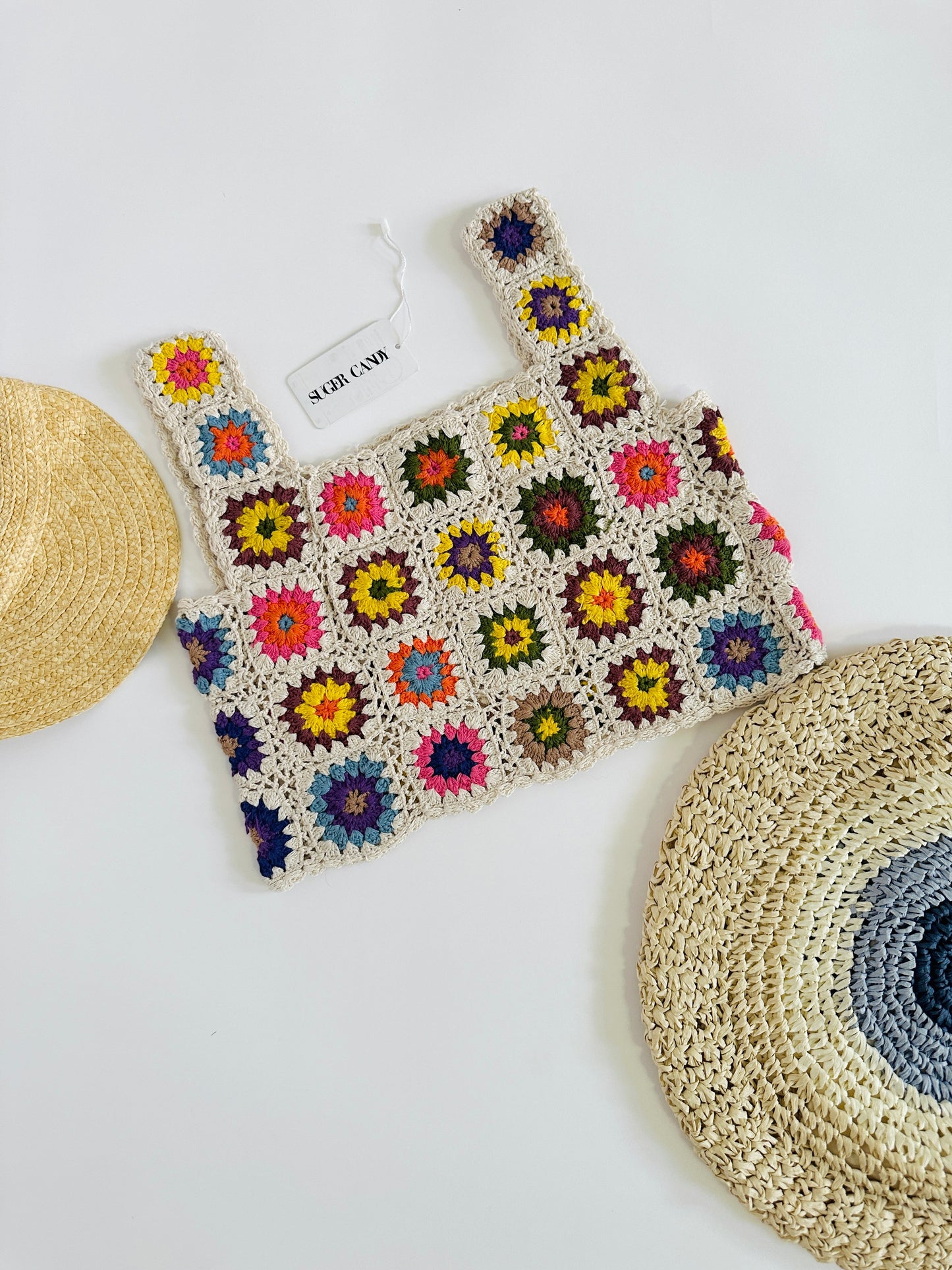 White Floral Crochet Top