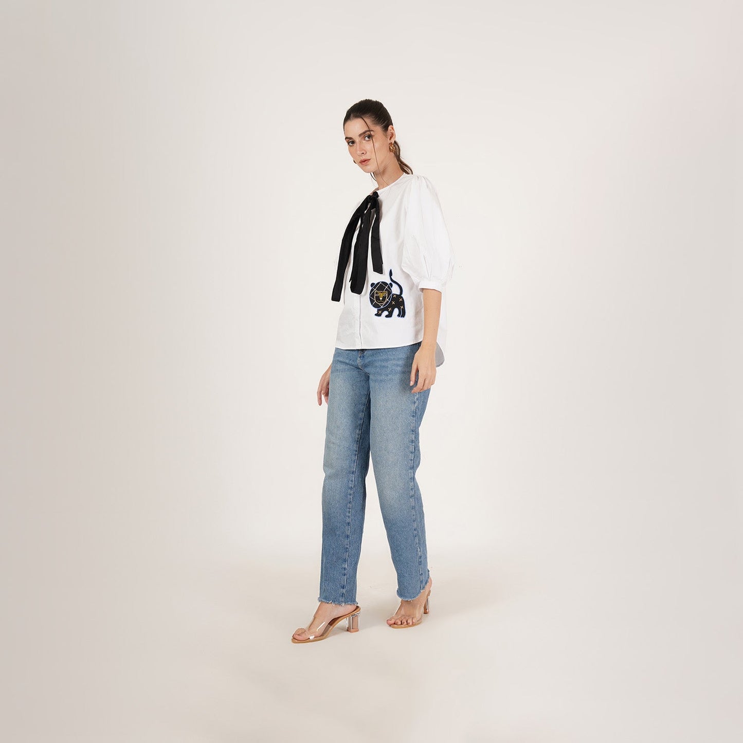 Embroidered Simba Bow Shirt