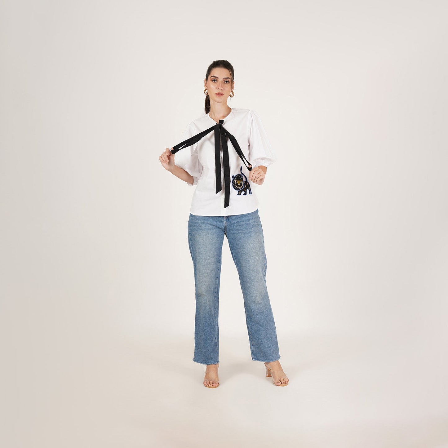 Embroidered Simba Bow Shirt