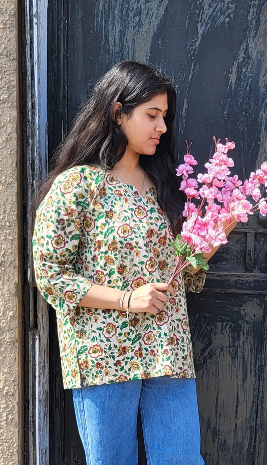 Heena Kalamkari Jhabba Kurta