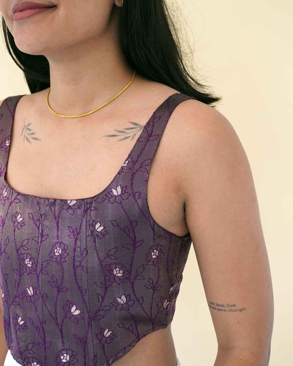 Sangria Brocade Silk Corset