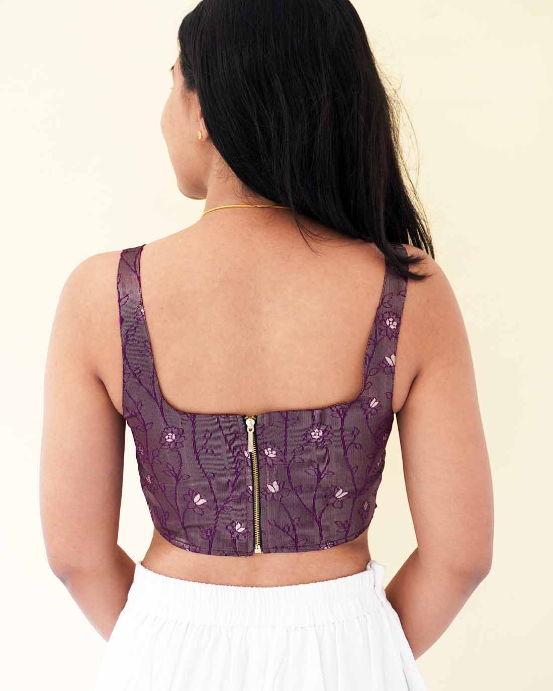 Sangria Brocade Silk Corset