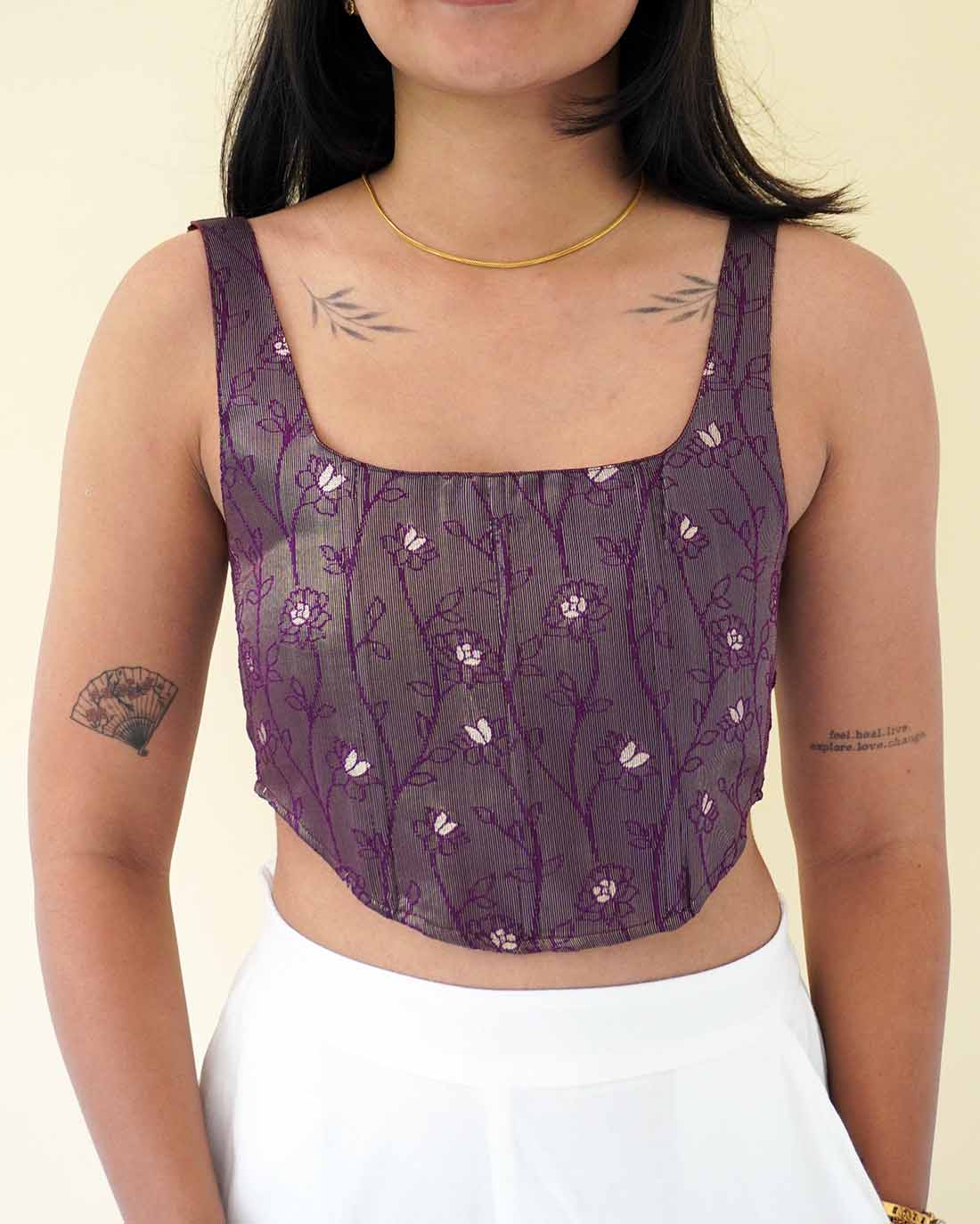 Sangria Brocade Silk Corset