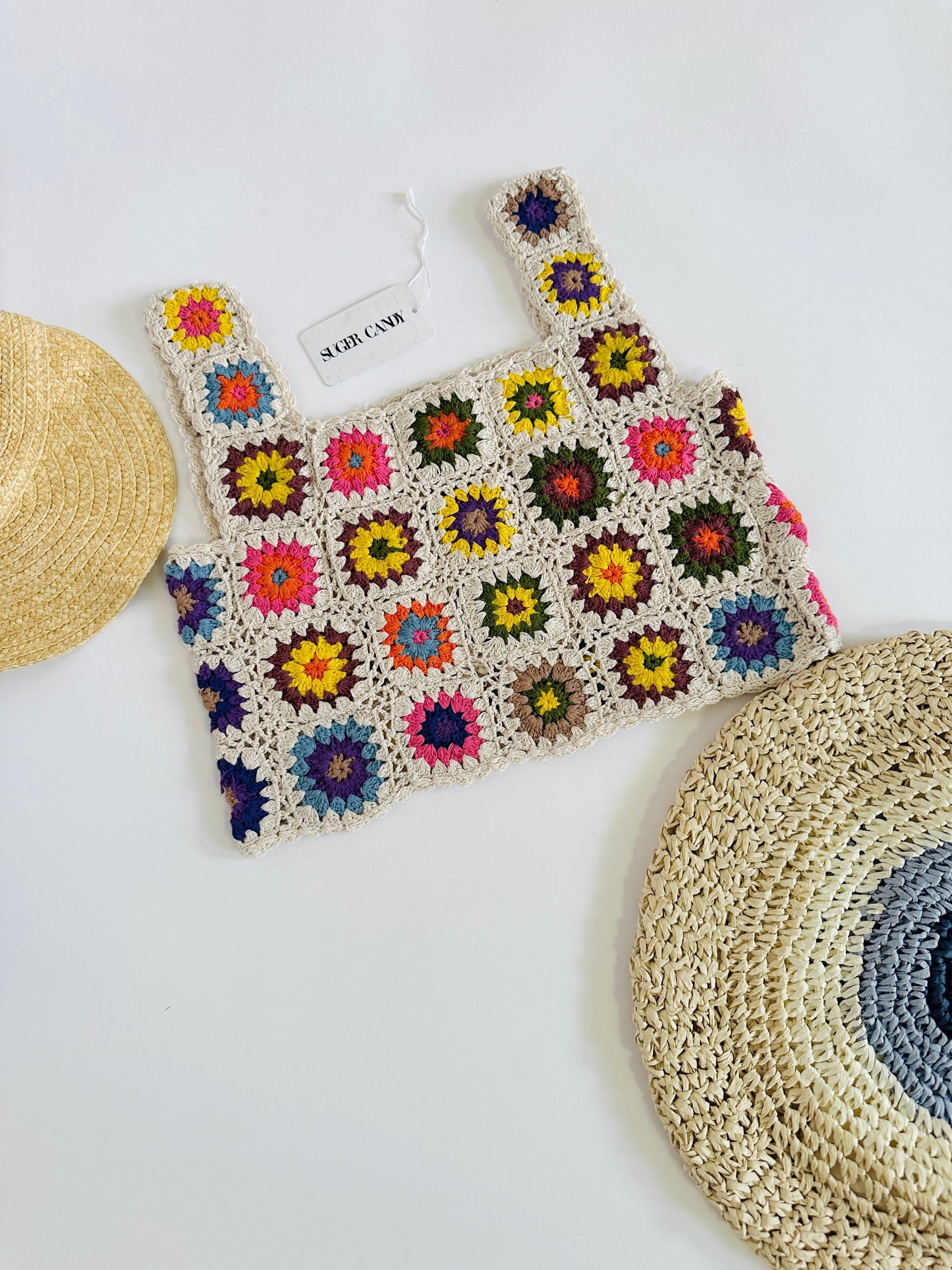 White Floral Crochet Top