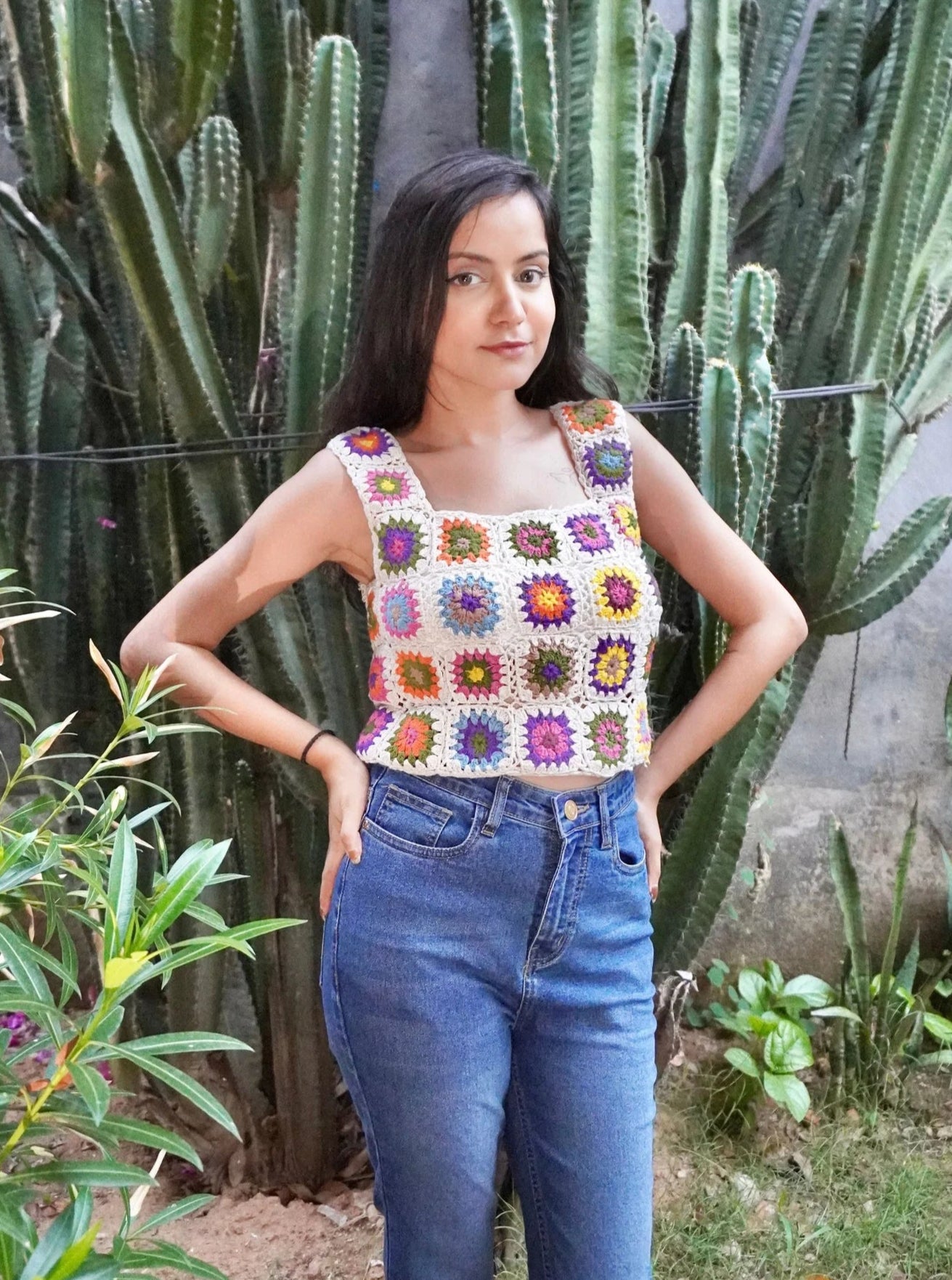 White Floral Crochet Top