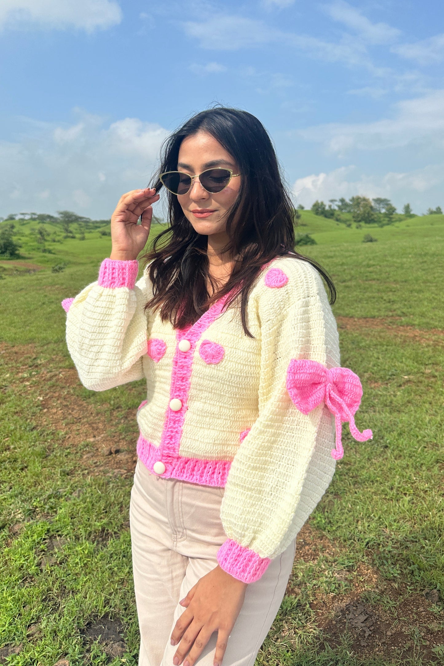 Pink HandBow Victoria Cardigan