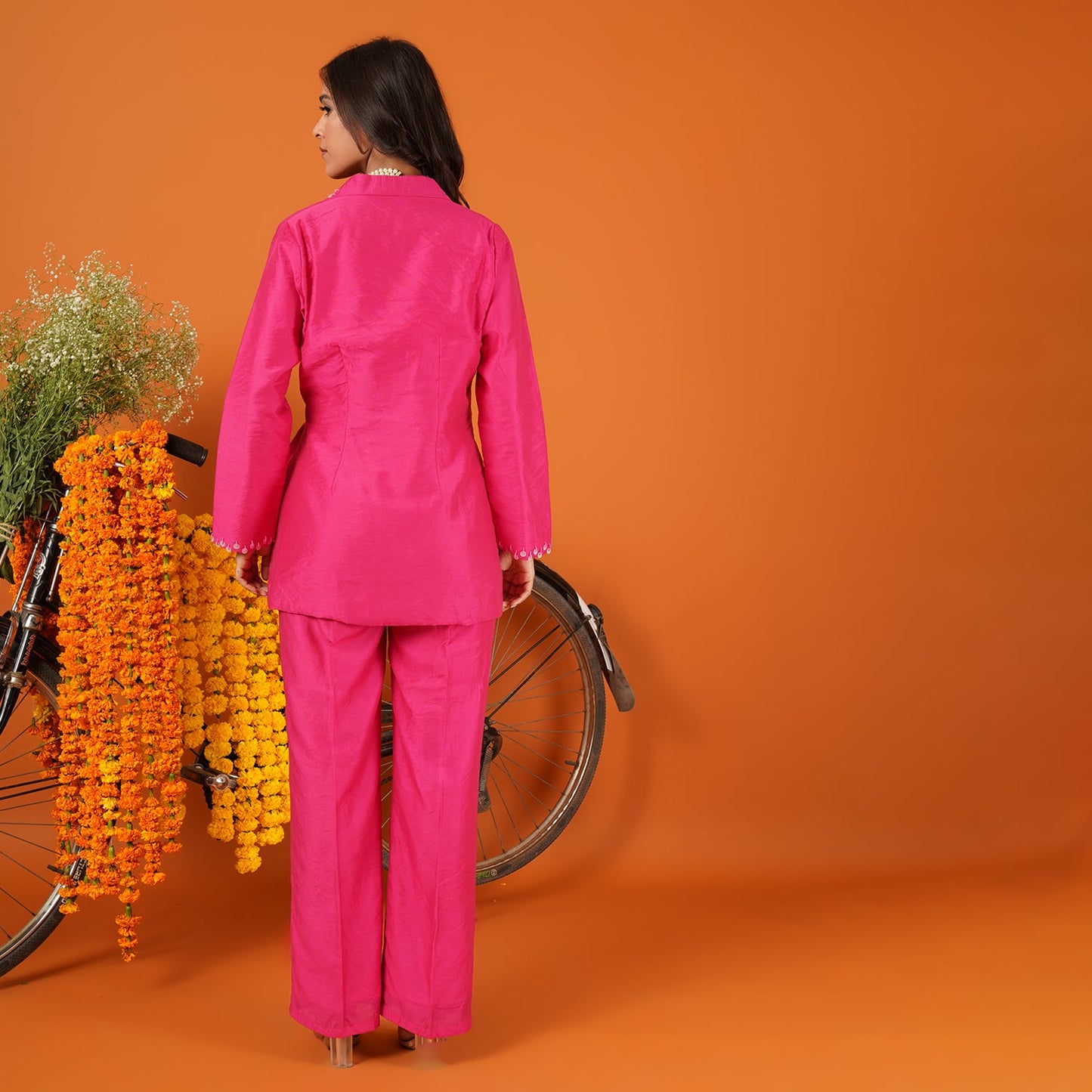 Rossy Embroidered Belt Suit