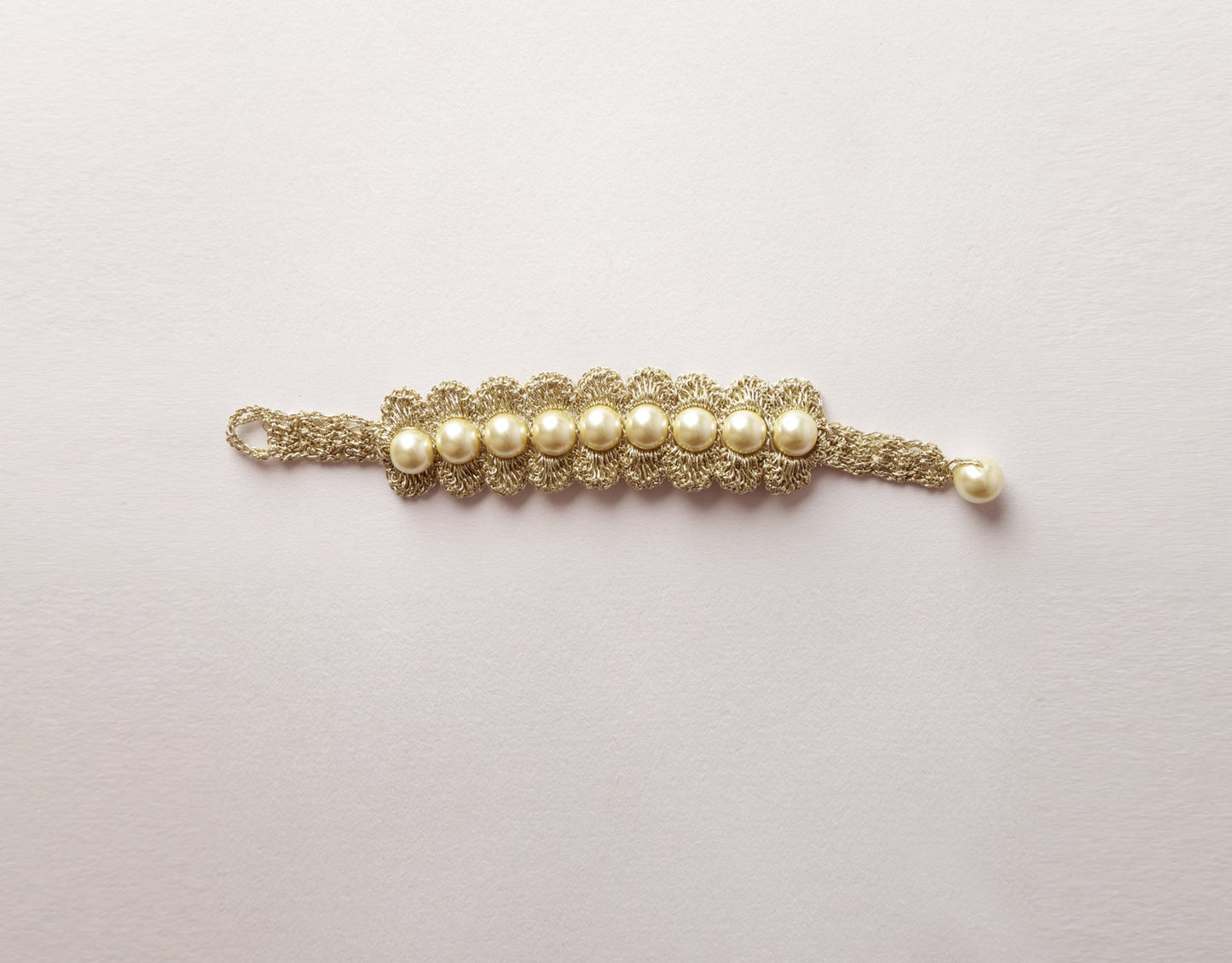 Handmade Metallic Finish Pearl Bracelet