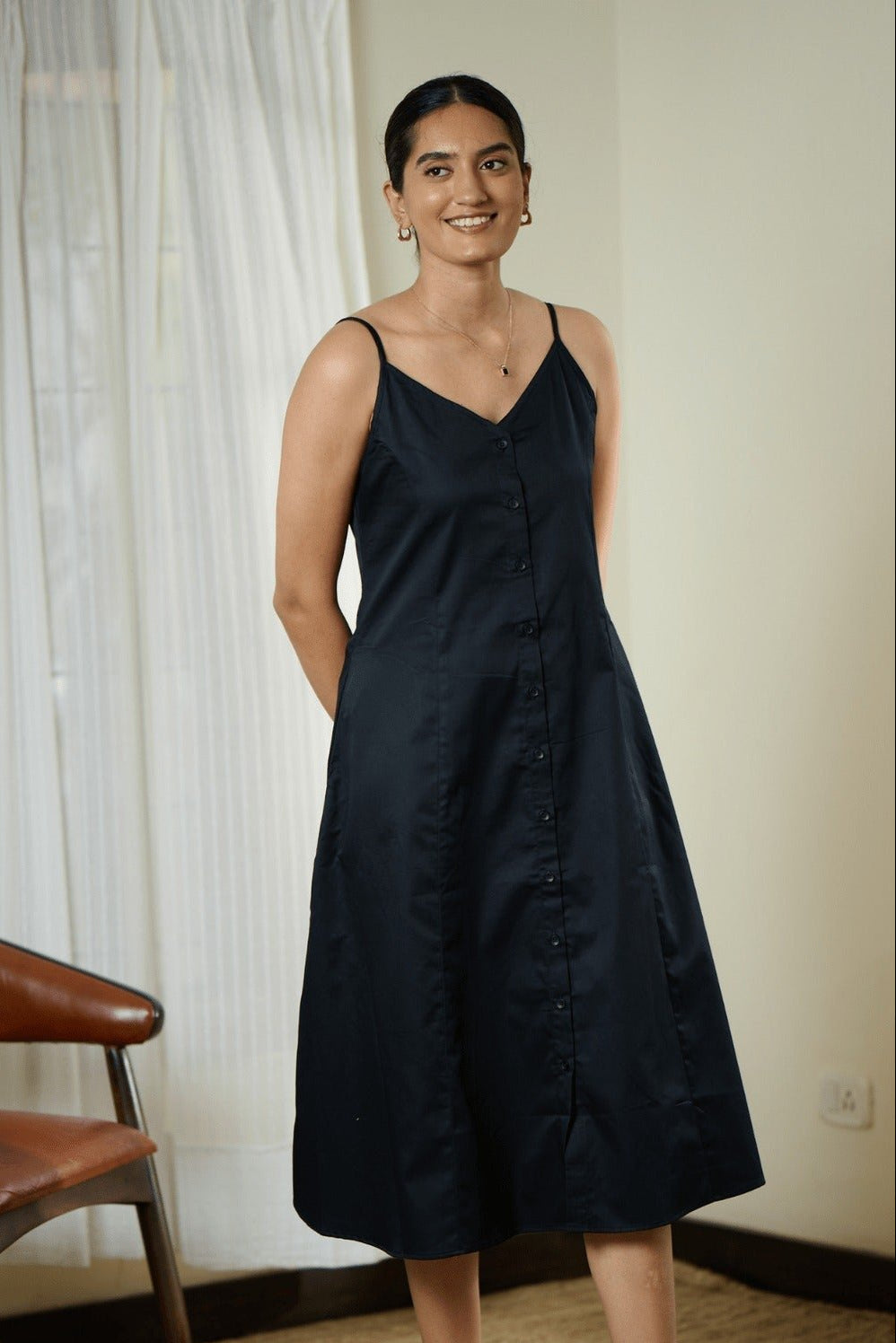 Grace Black Midi Dress