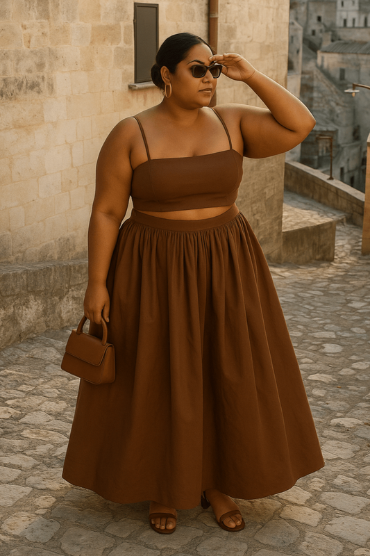 Brown Emery Cotton Co-ord Set