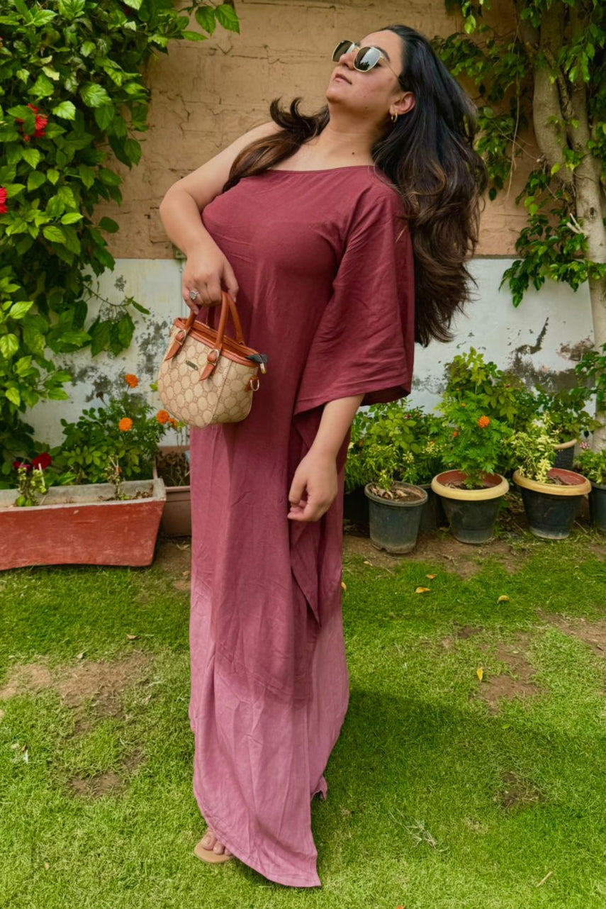 One Shoulder Kaftan Dress