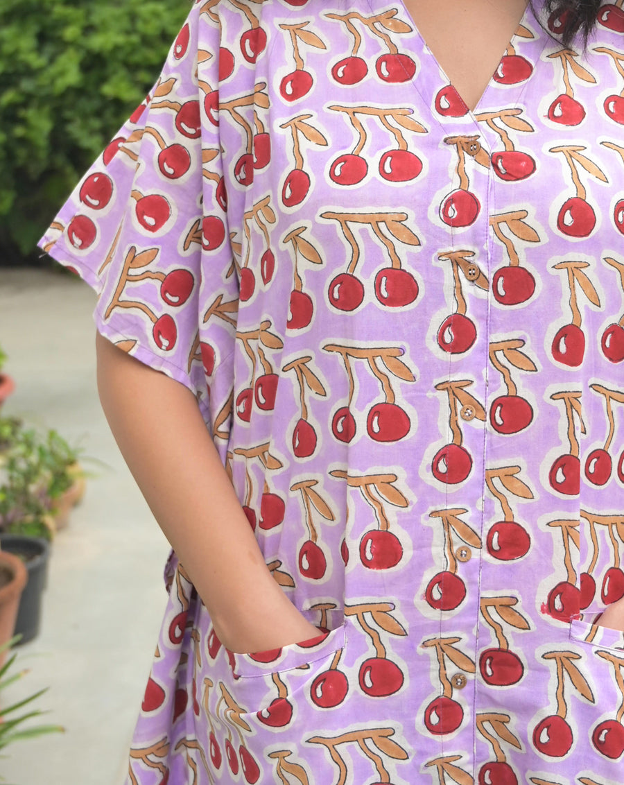 Cherries Bee Bee Kaftan Shirt
