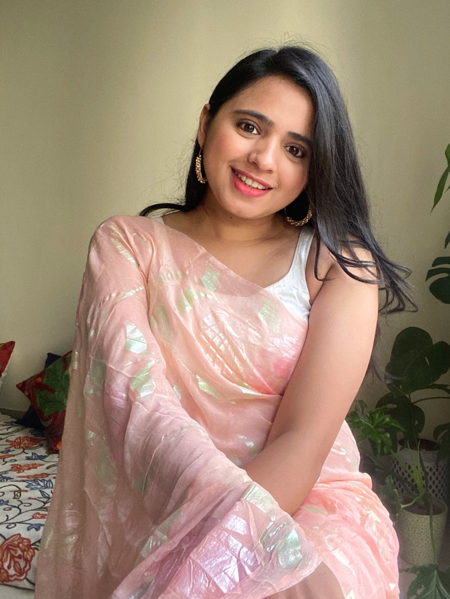 Gulabo - Handpainted Ready To Wear Chiffon Saree