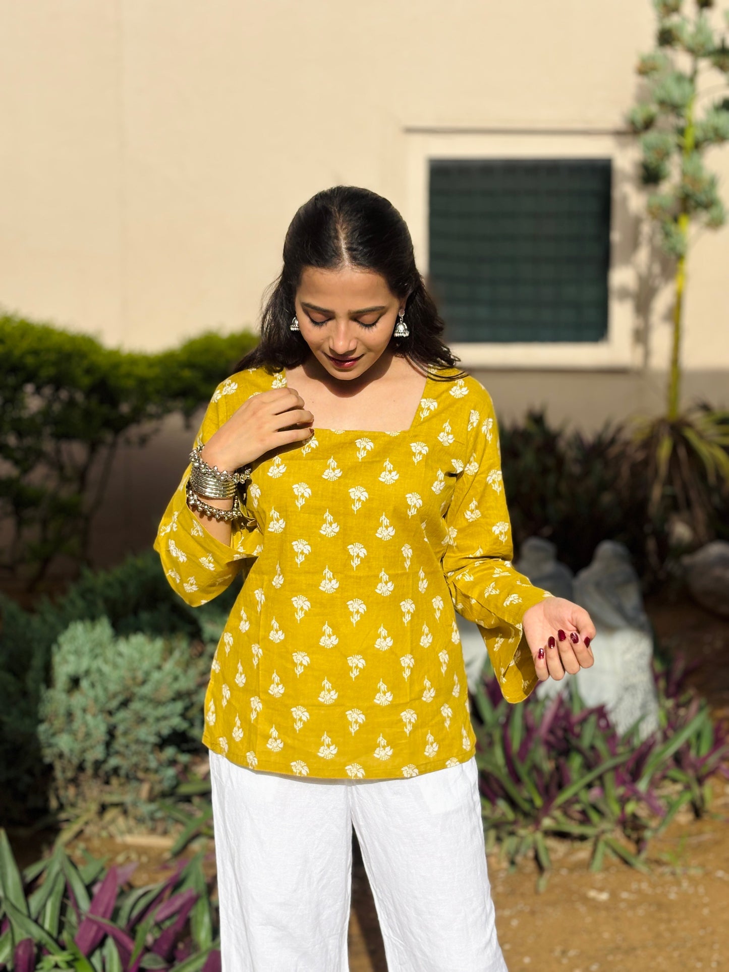 Basanti Printed Cotton Kurta