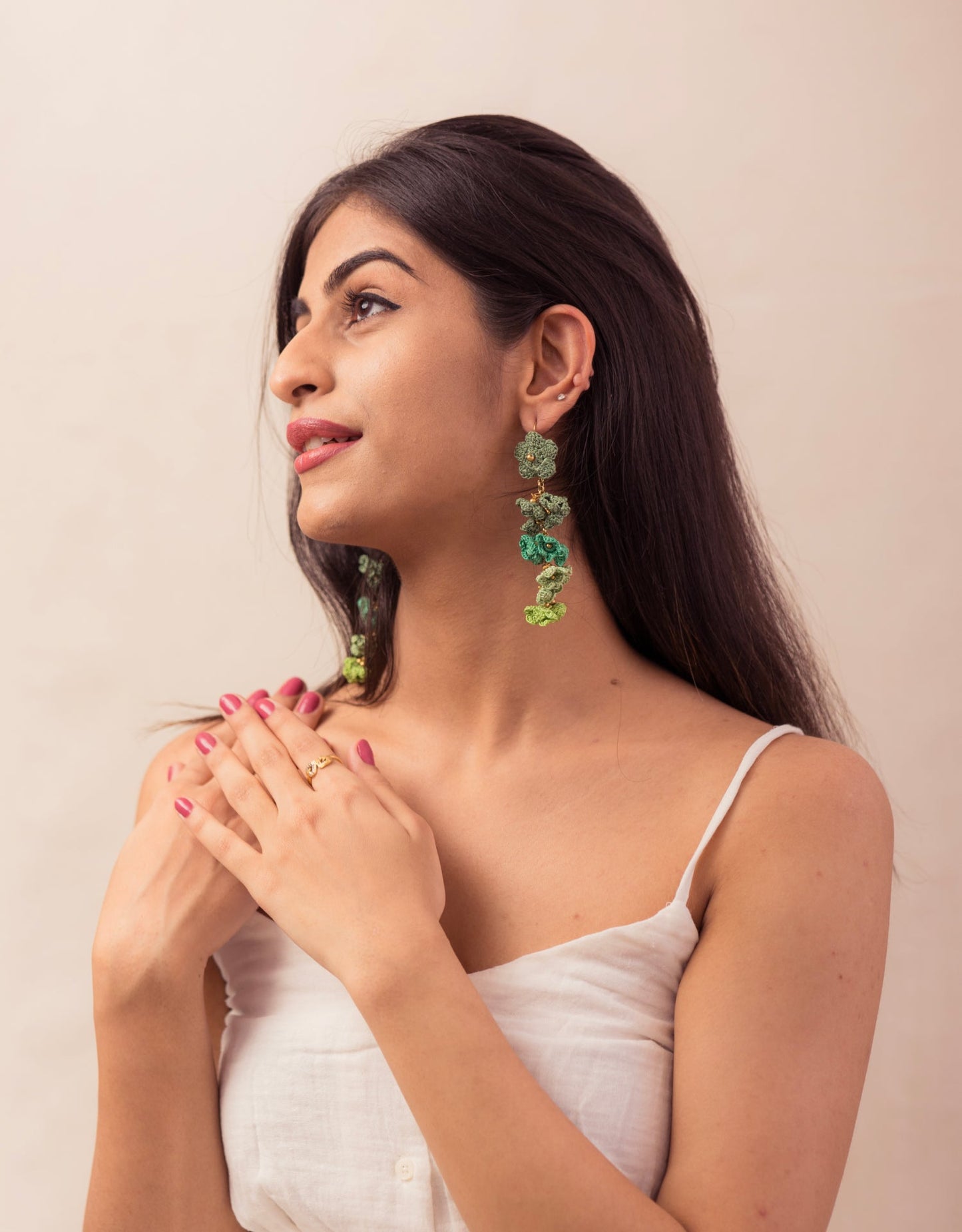 Hand-crocheted Shower Floral Danglers