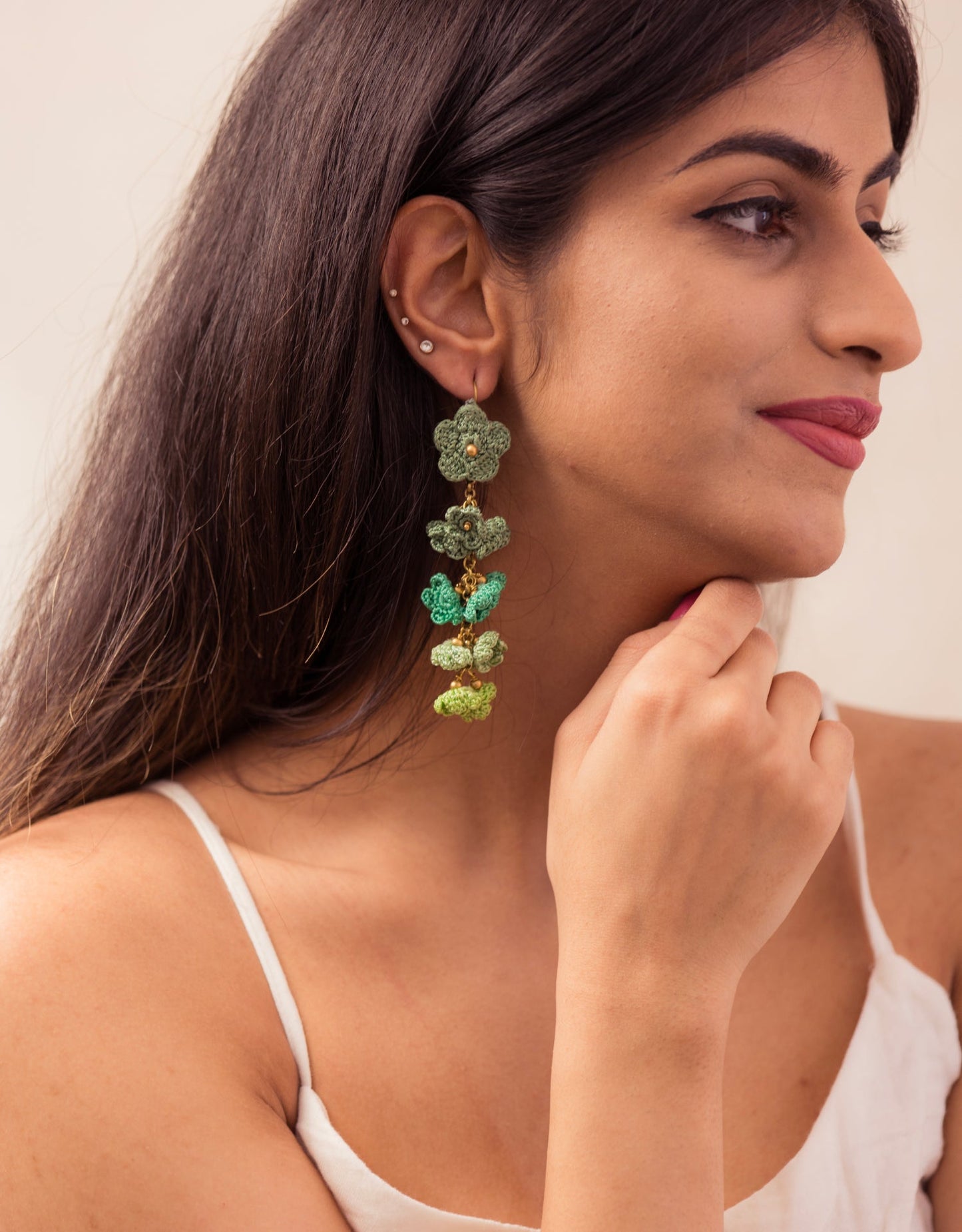 Hand-crocheted Shower Floral Danglers