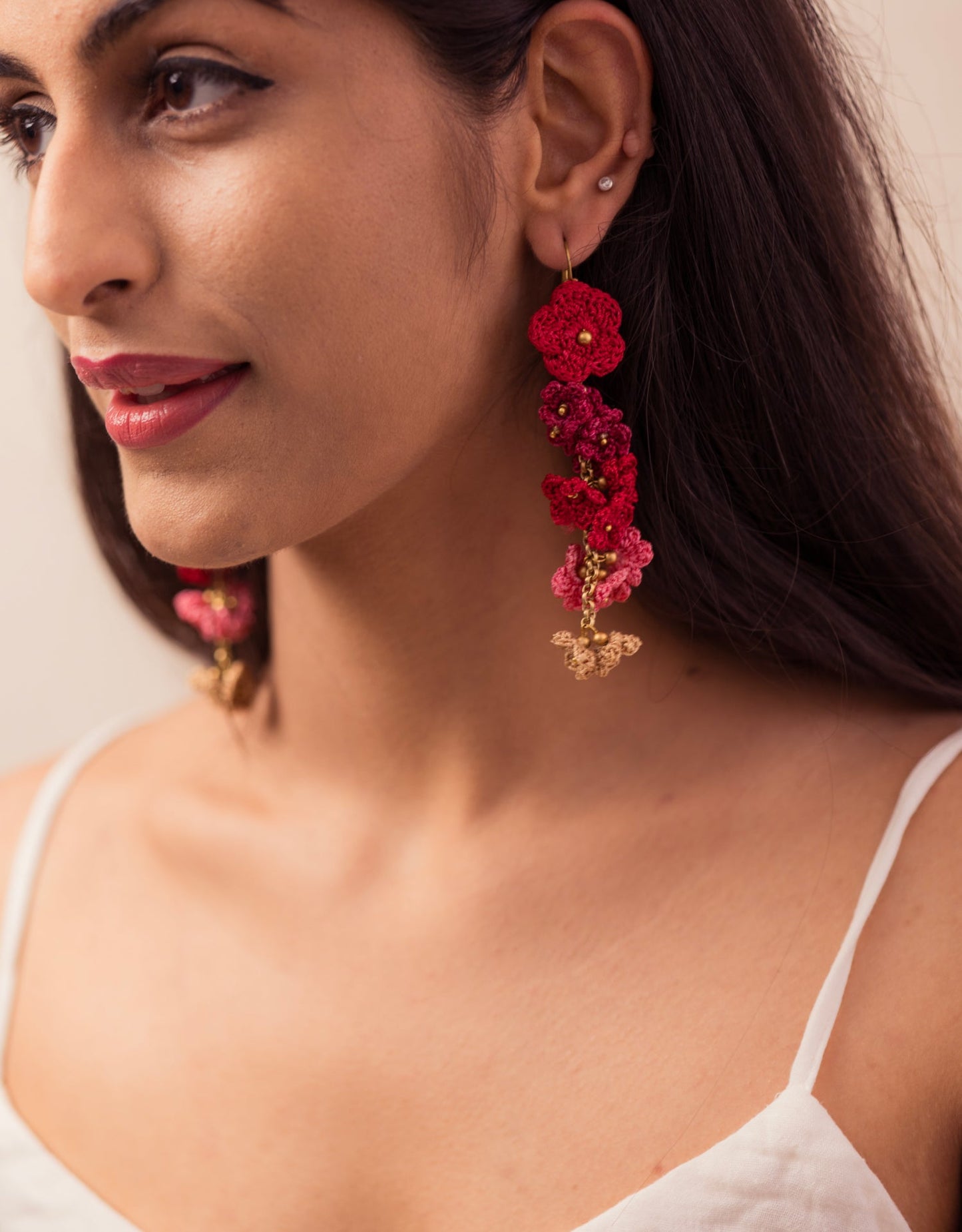 Hand-crocheted Shower Floral Danglers