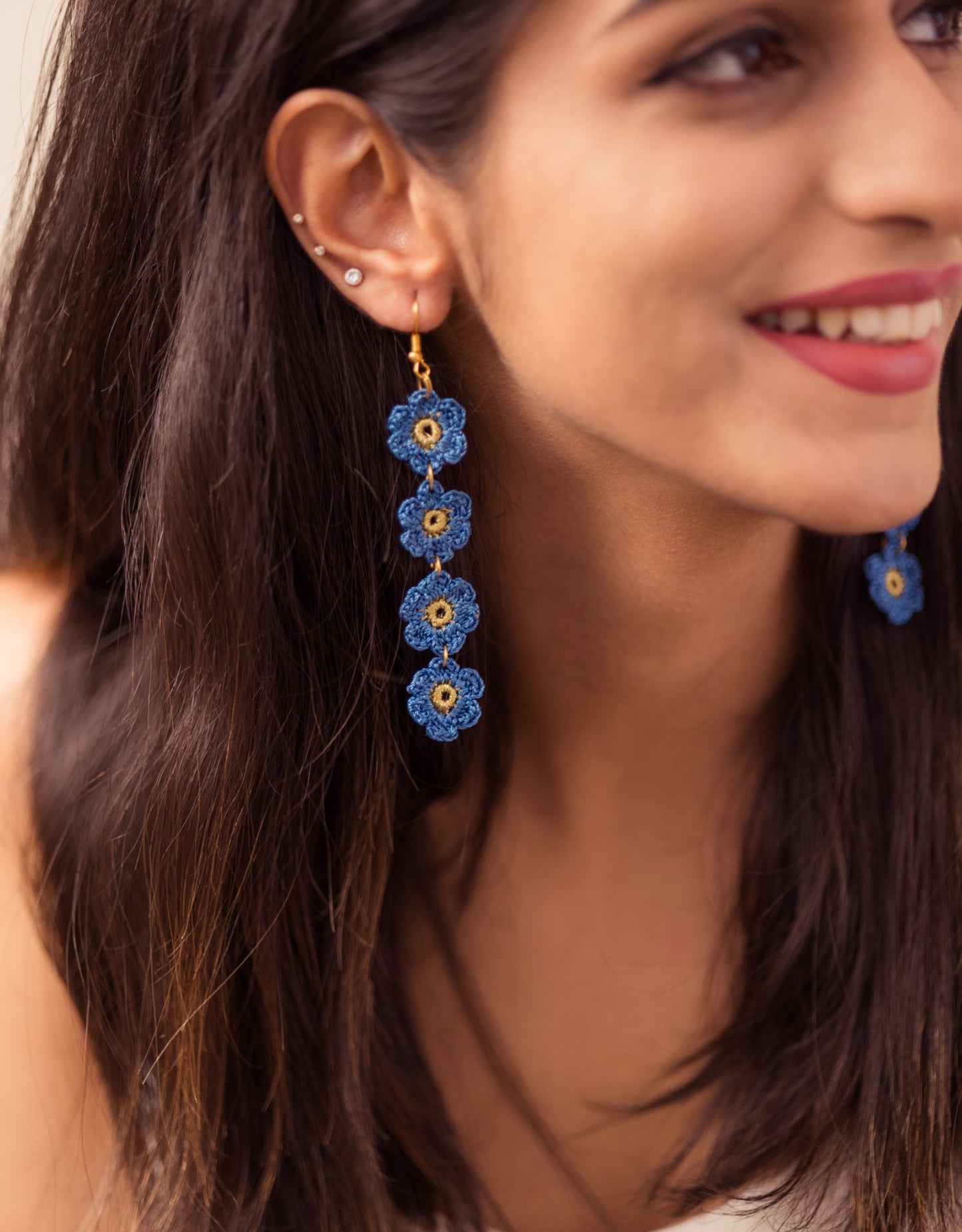 Hand-crocheted Daisies Danglers