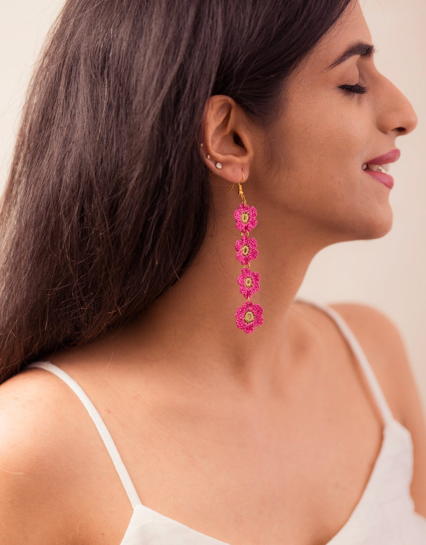Hand-crocheted Daisies Danglers