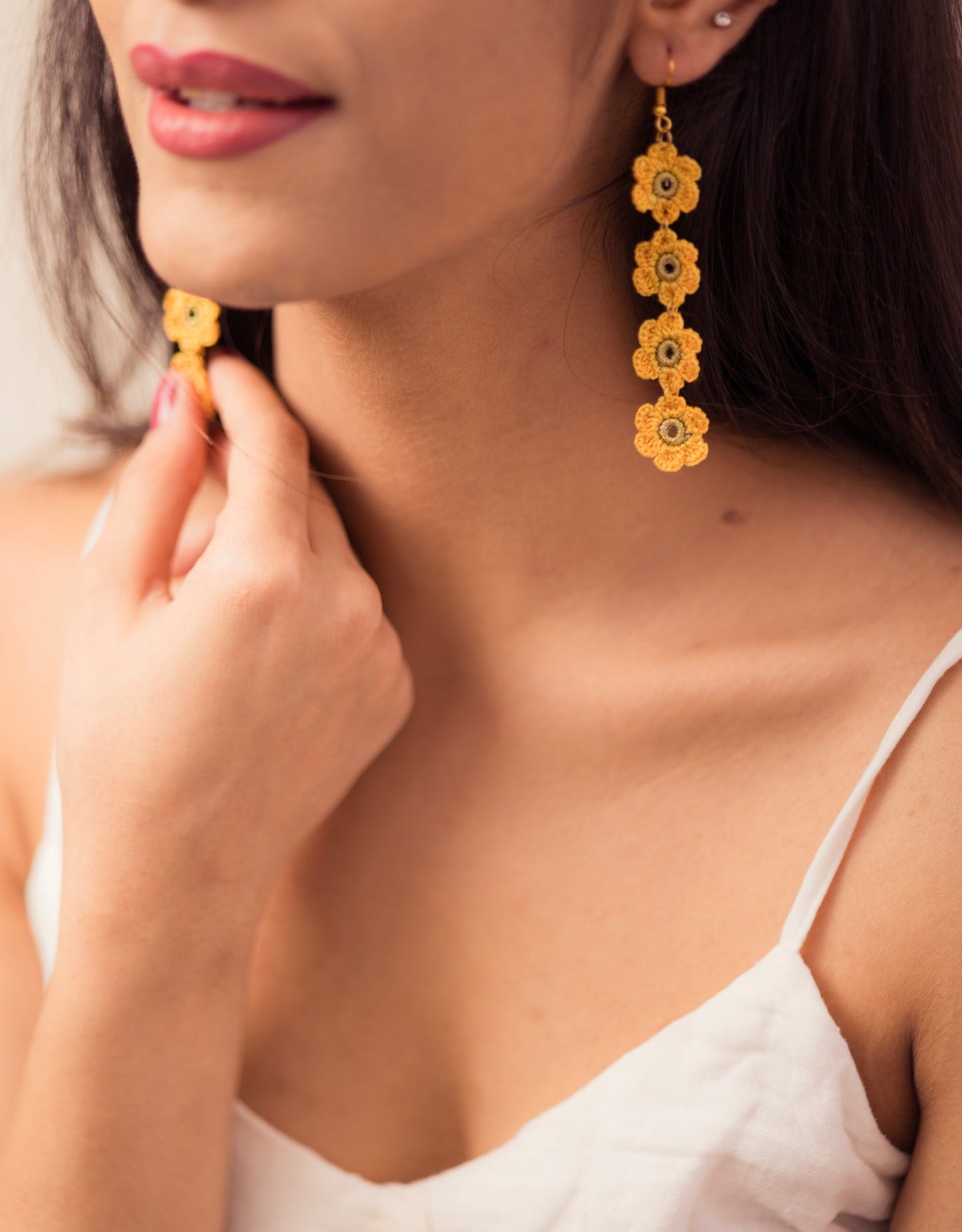 Hand-crocheted Daisies Danglers