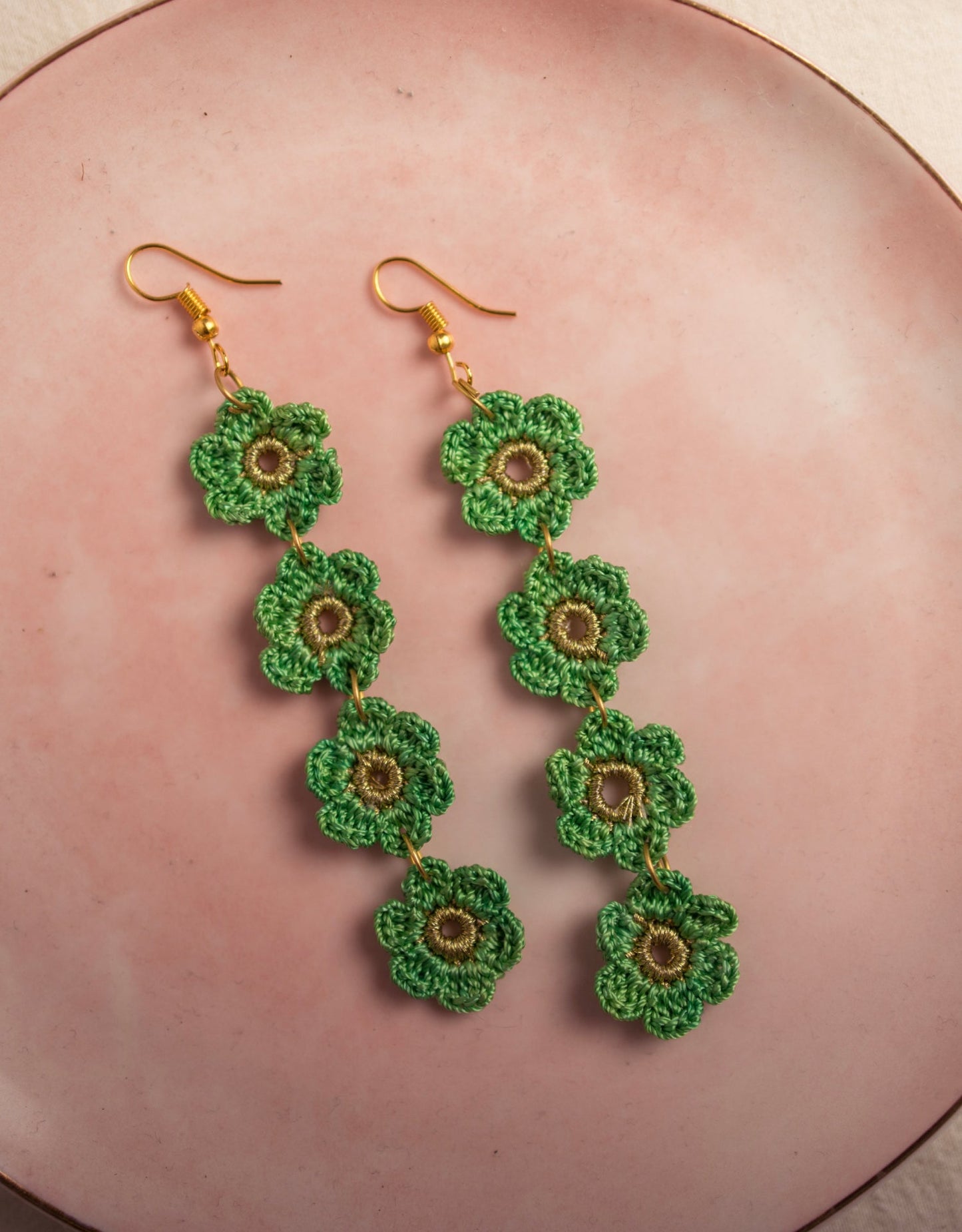 Hand-crocheted Daisies Danglers