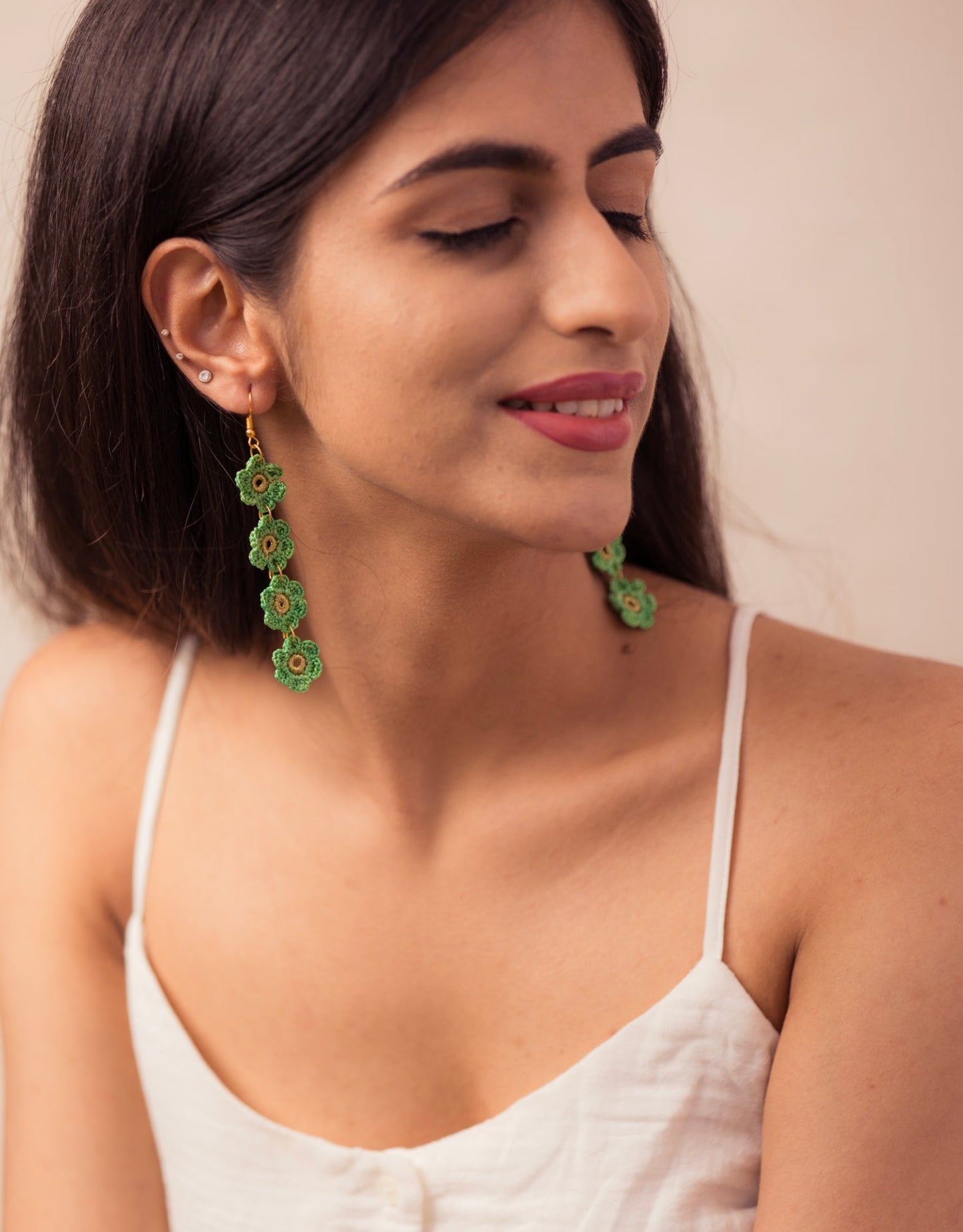 Hand-crocheted Daisies Danglers