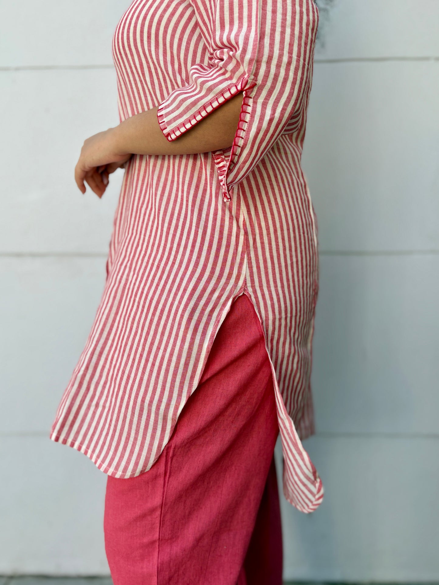 Noori Linen Red Co-ord Set