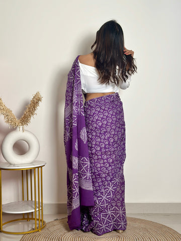Old School Romance Handblocked Saree