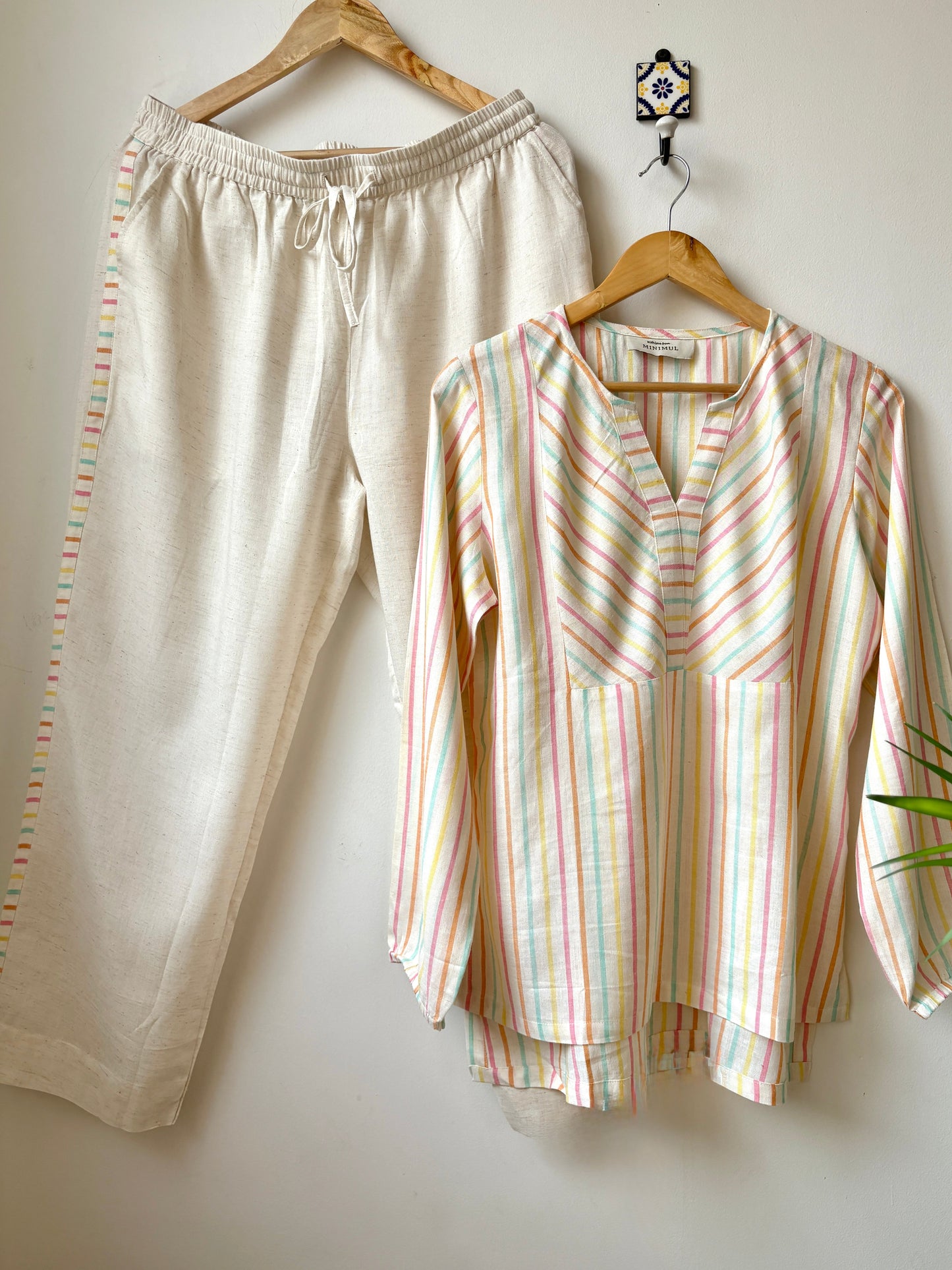 The Well-plaid Twill Set Cream