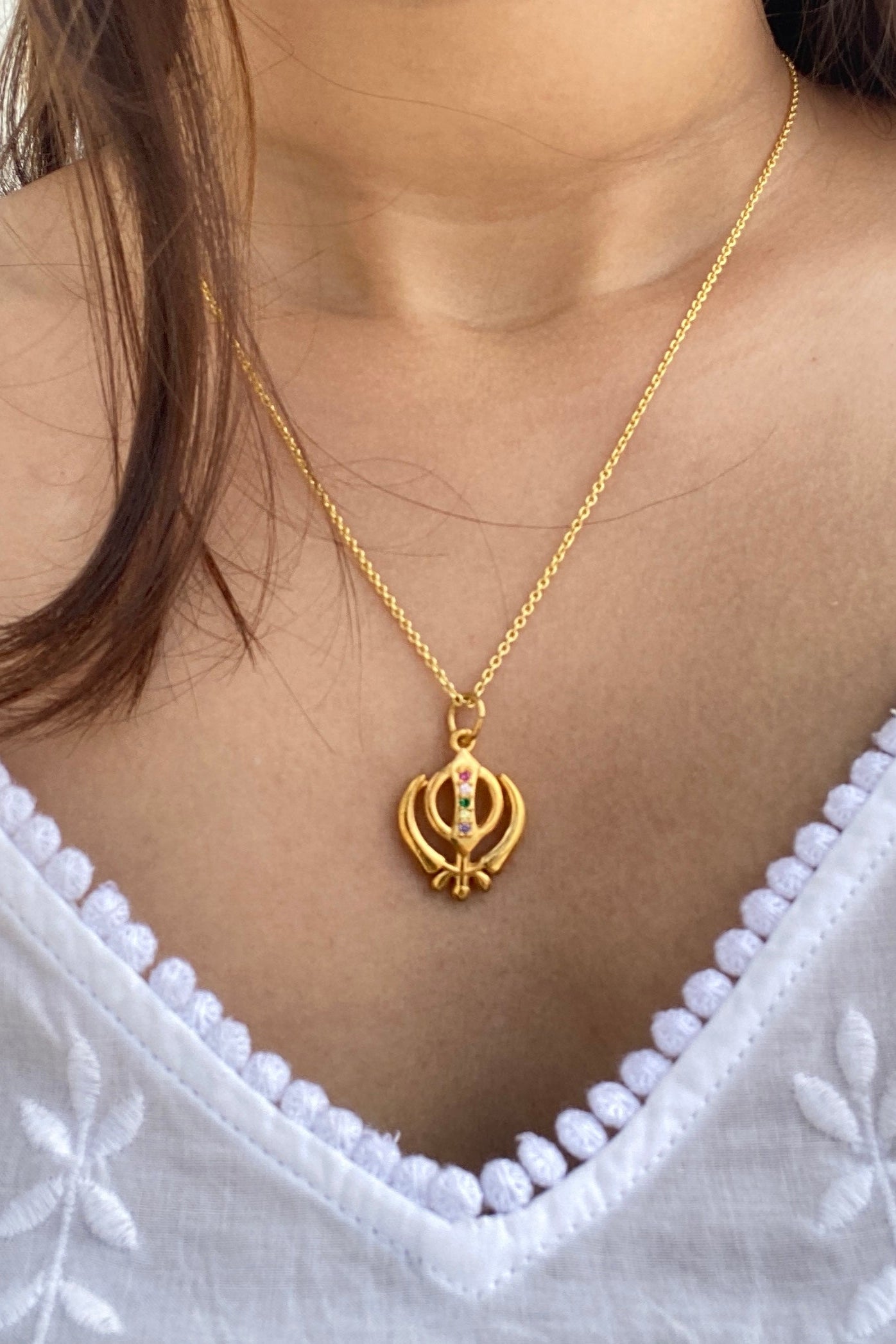 Khanda Gemstone Pendant