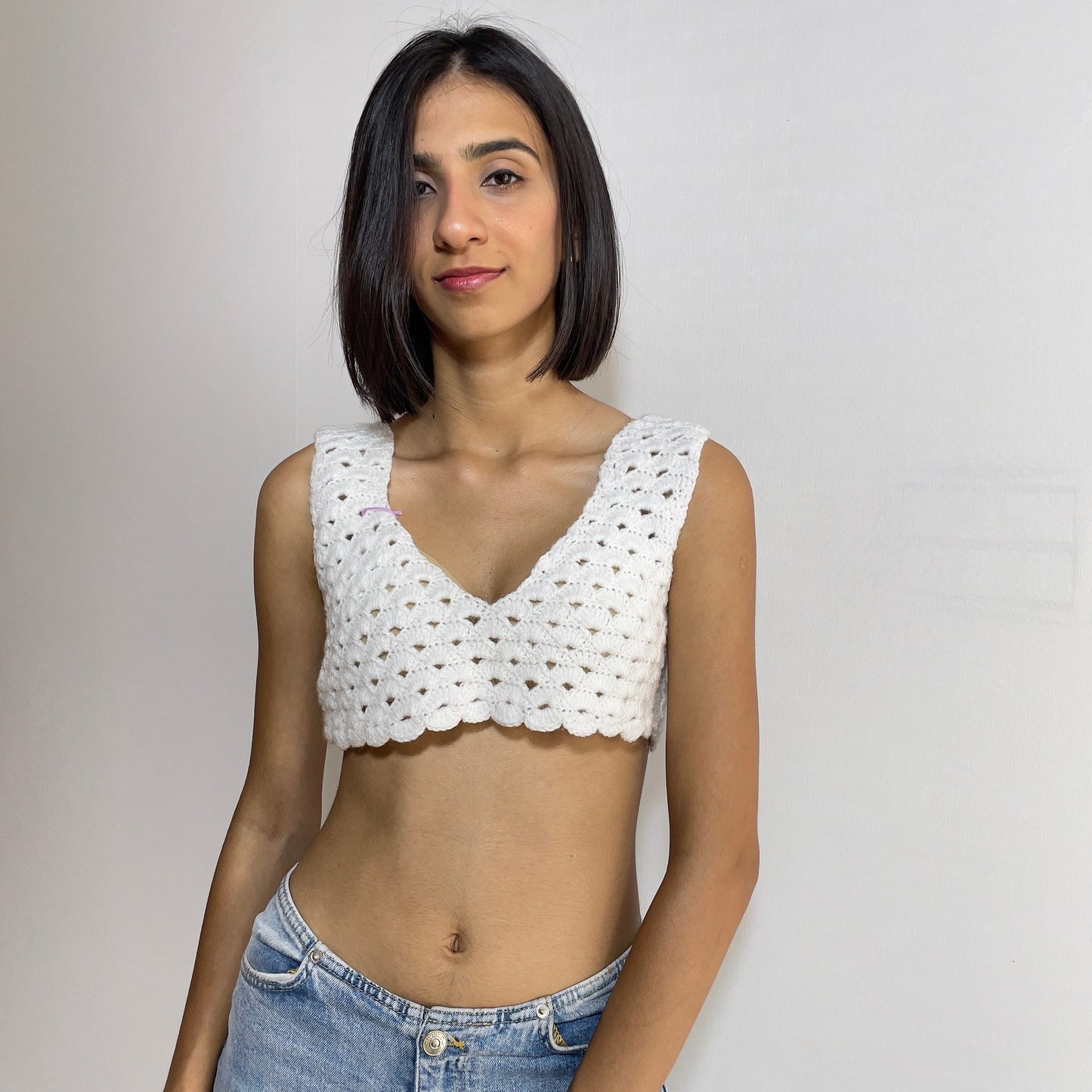 Snow Drop Crochet Crop Top