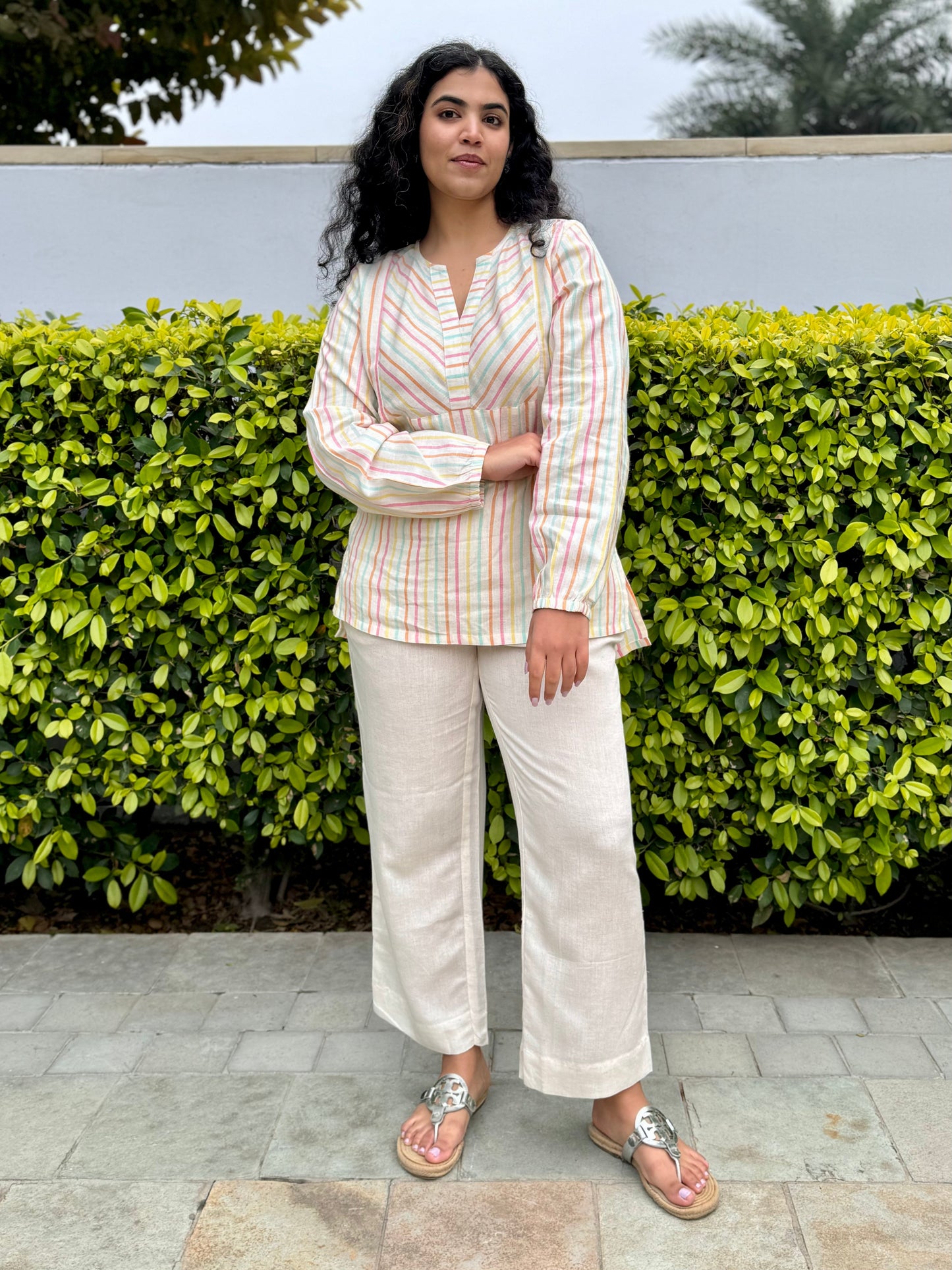 The Well-plaid Twill Set Cream