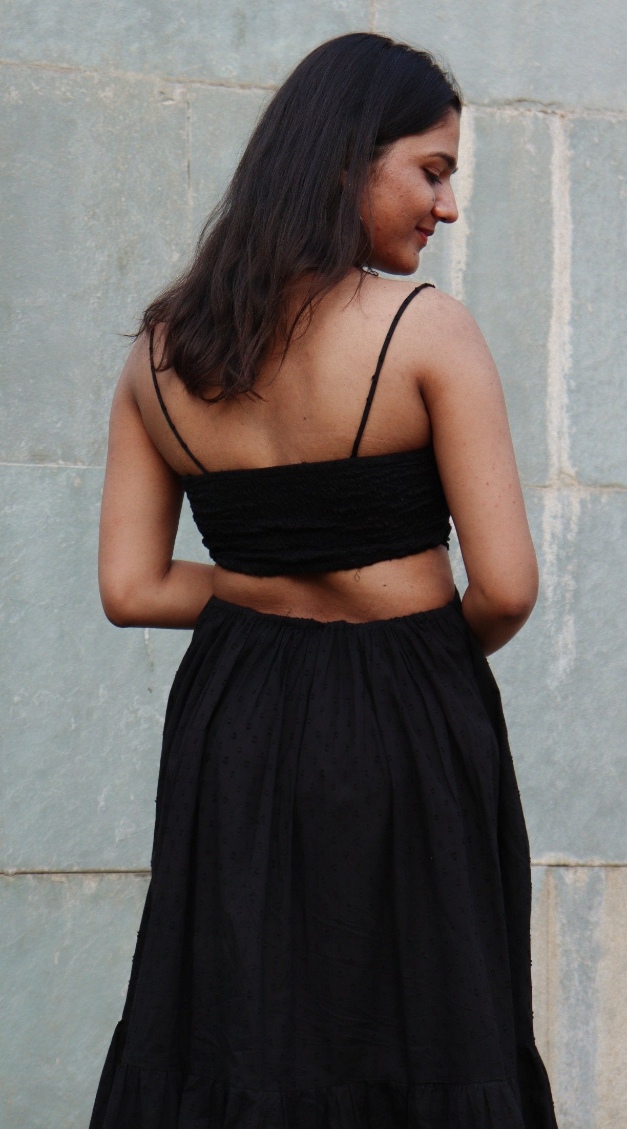 Dalina Black Cotton Dress