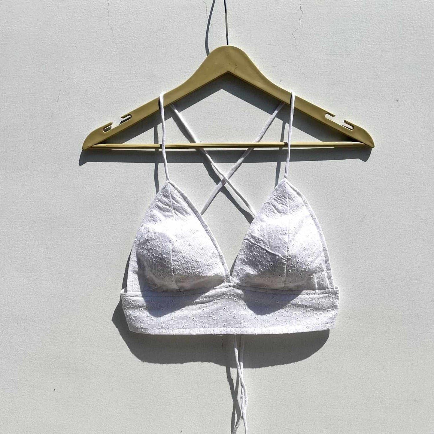 White Chikan Hakoba Cotton Bralette