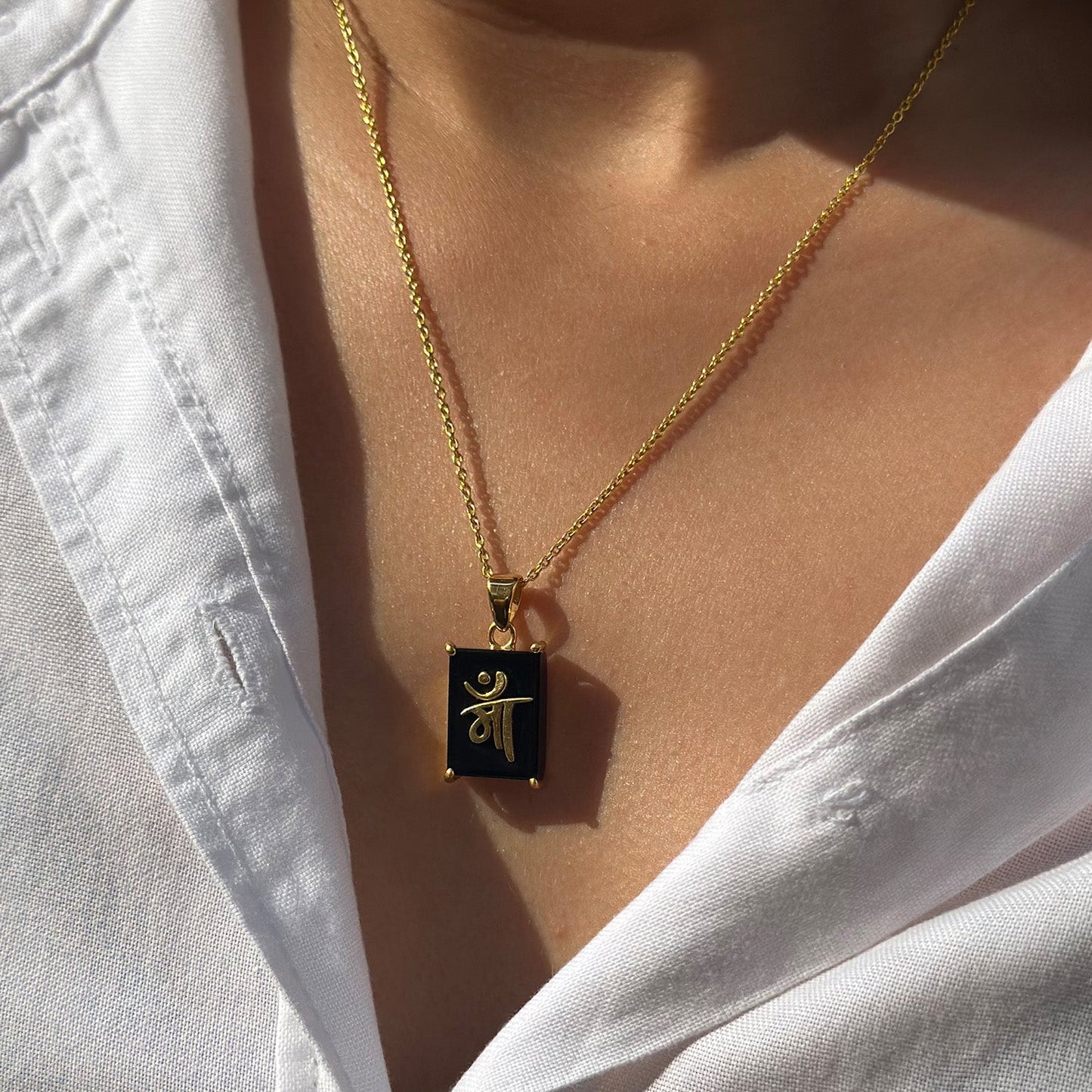 Black Onyx Maa Pendant