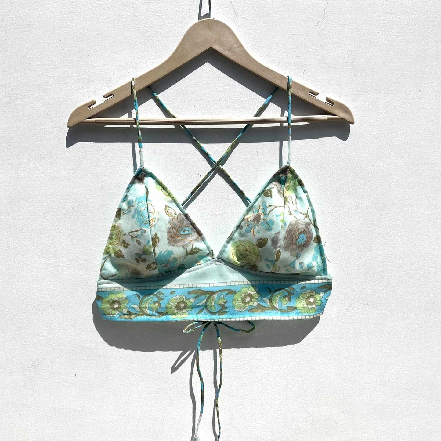 Light Blue Floral Cotton Bralette