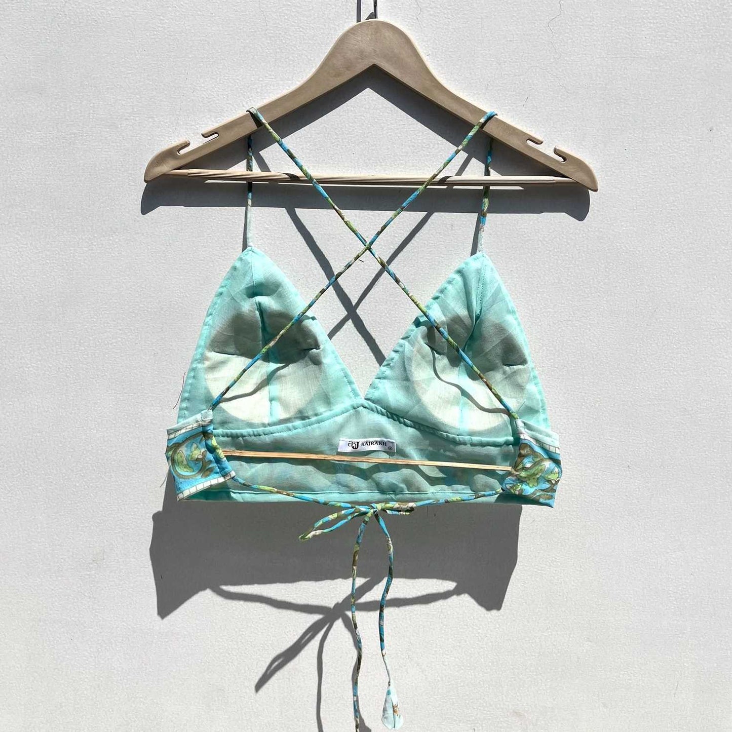 Light Blue Floral Cotton Bralette