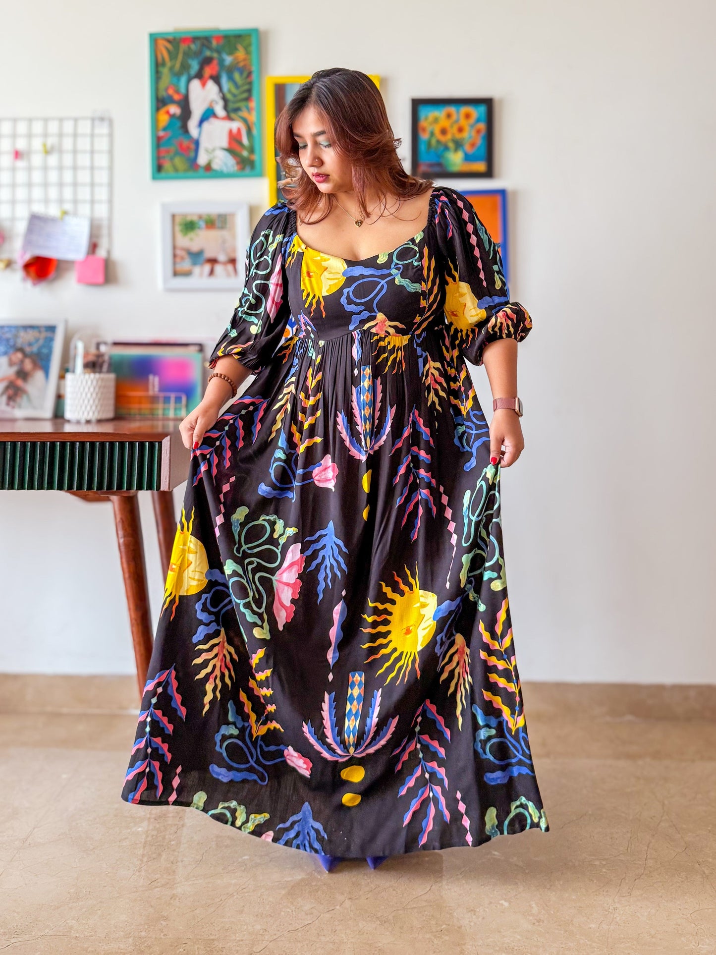 Fiona Printed Maxi Dress
