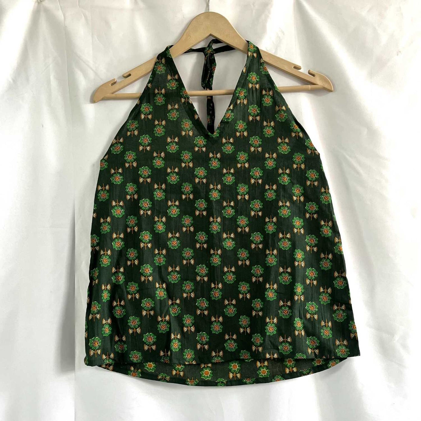 Bottle Green Butti Halter Top