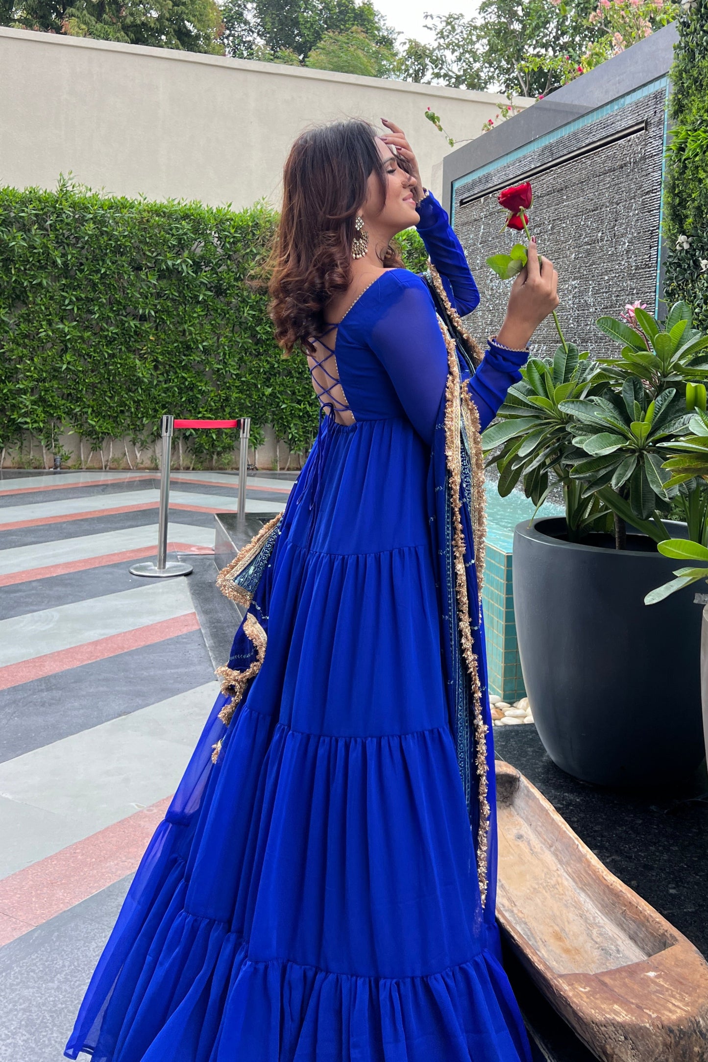 Flared Tiered Anarkali Set with Graceful Layers