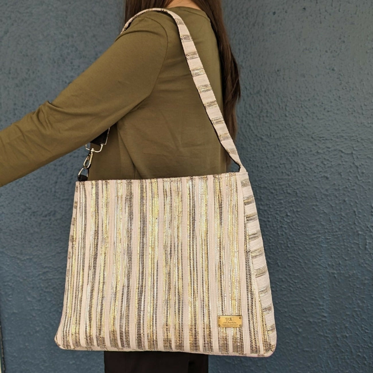 Upcycled Handwoven: Trapeze Tote