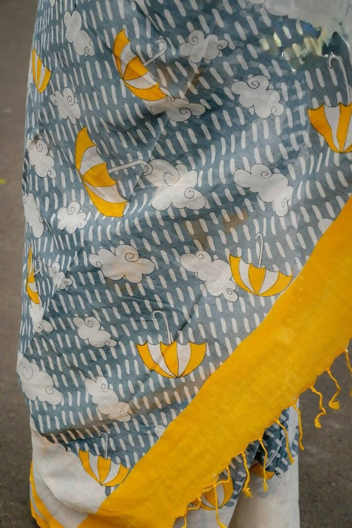 Peeli Chatri Cotton Printed Saree