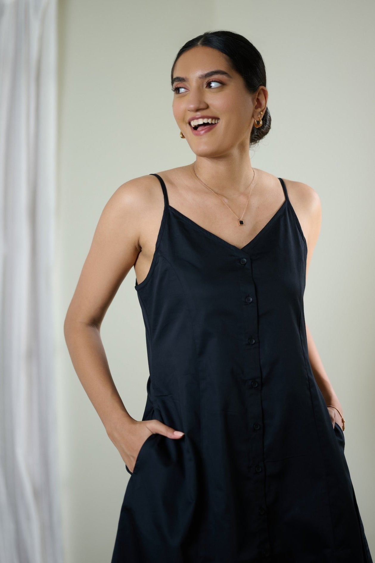 Grace Black Midi Dress