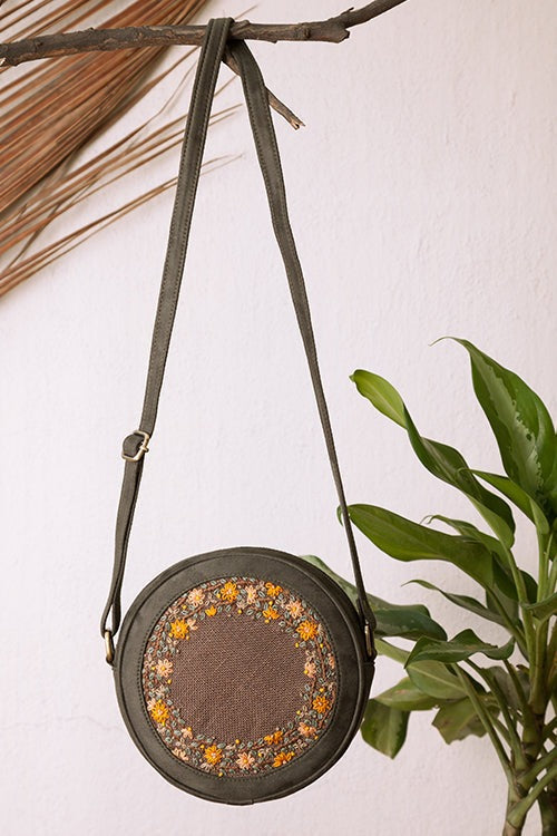 Floral Embroidered Round Sling