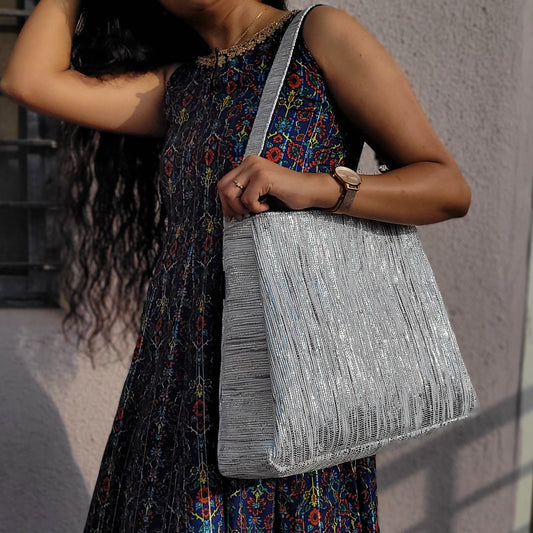 Upcycled Handwoven: Trapeze Tote