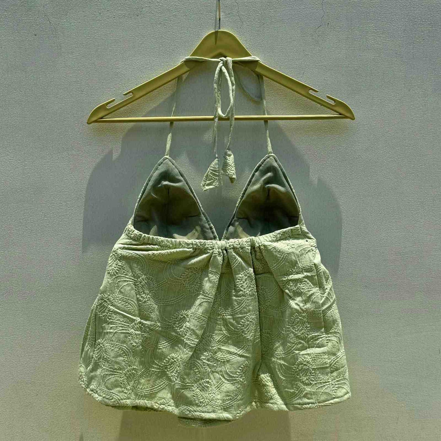Pista Green Chikan Cotton Top